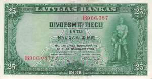 Lettland p21 25 Latu 1938